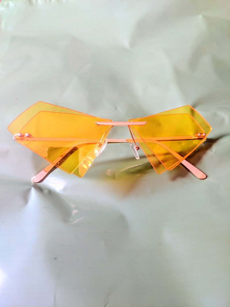 CATFACE DOUBLE FRAME CAT EYE SUNGLASSES ONE SIZE.