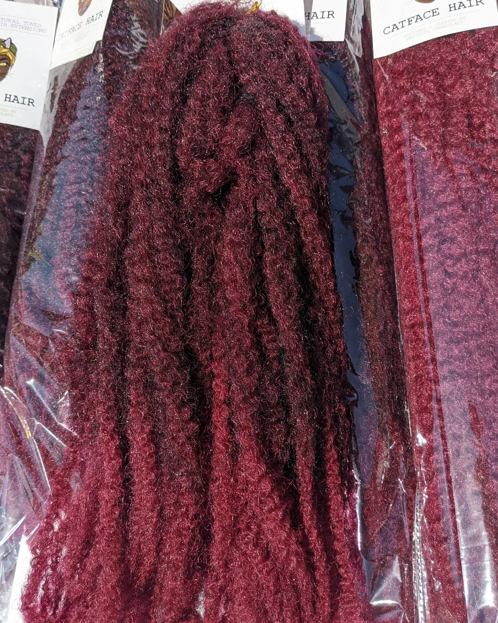 CATFACE MARLEY BRAID HAIR - BROWN AND BURGUNDY OMBRE | CROCHET BRAIDS | FAUX LOCS.