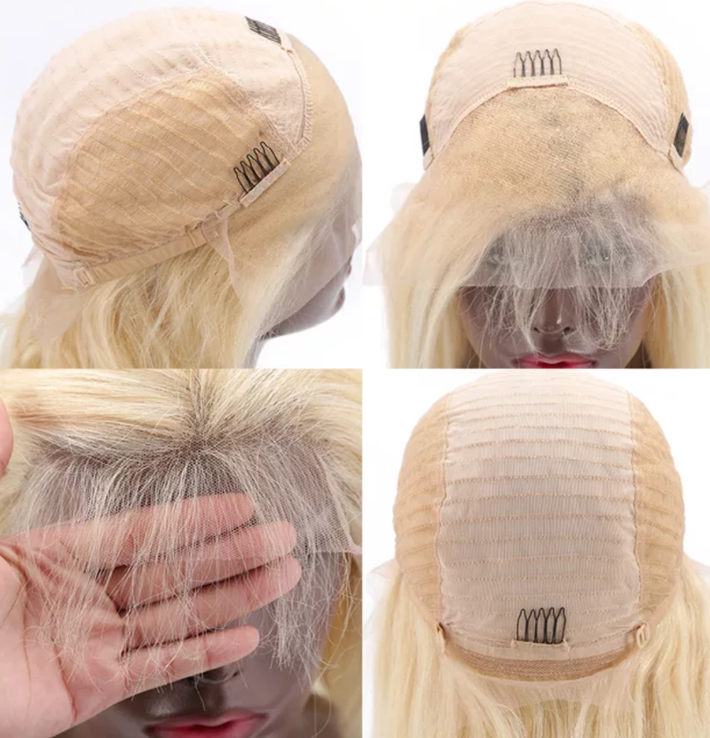 CATFACE HAIR 100% VIRGIN HAIR  RUSSIAN HAIR CURLY SWISS LACE FRONT WIG, HD TRANSPARENT : BLONDE - READY TO WEAR.