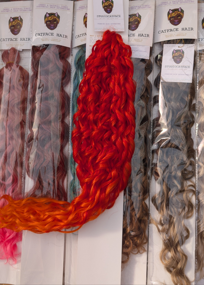 SUN FIRE CURLY HAIR -  CROCHET & BOHO BRAIDS 24 INCHES