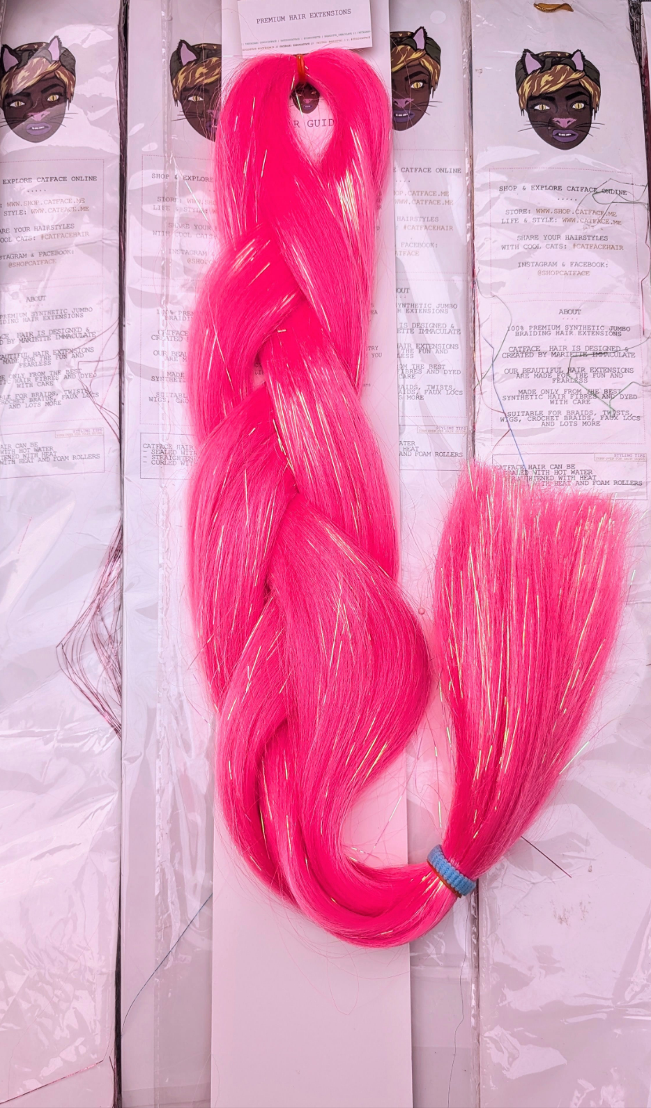 COSMIC PINK TINSEL - ONE TONE BRAIDING HAIR