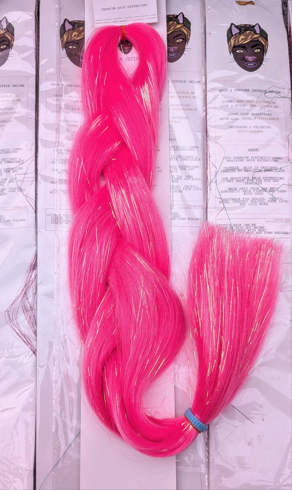 COSMIC PINK TINSEL - ONE TONE BRAIDING HAIR