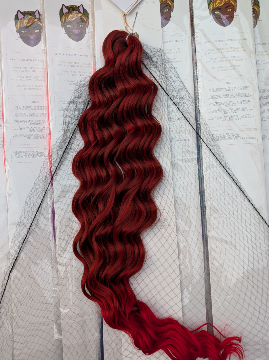 BURGUNDY CURLY HAIR -  CROCHET & BOHO BRAIDS 24 INCHES