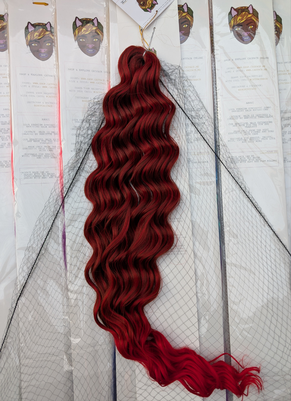 BURGUNDY CURLY HAIR -  CROCHET & BOHO BRAIDS 24 INCHES
