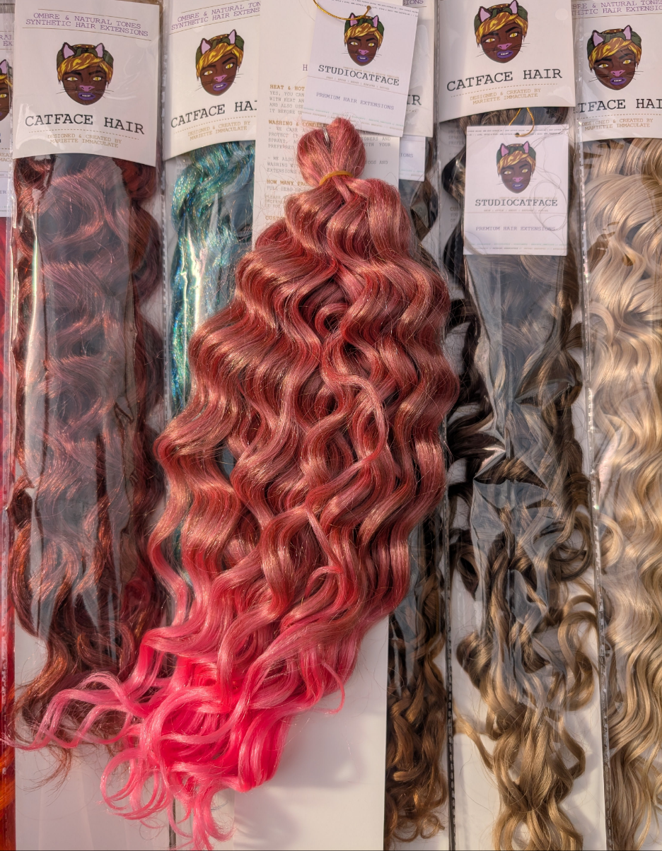 PINK FANCY CURLY HAIR -  CROCHET & BOHO BRAIDS 24 INCHES