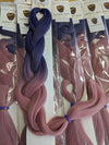 CATFACE MIDNIGHT PURPLE AND PASTEL PINK  - TWO OMBRE 30+ INCHES JUMBO BRAIDING HAIR.
