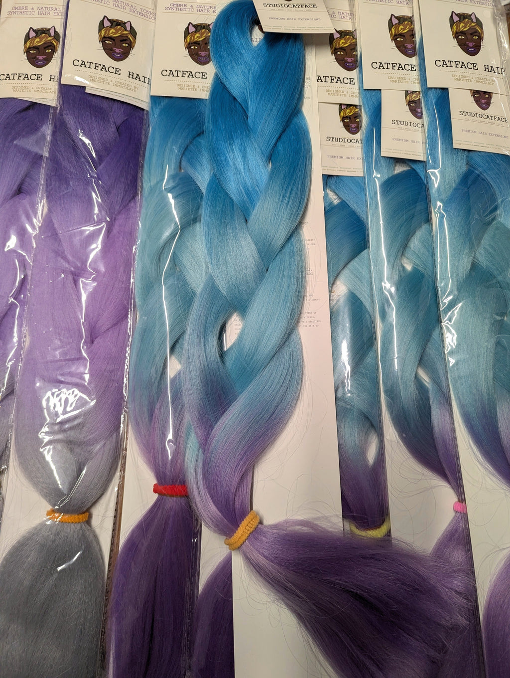 SKY BLUES AND LILAC THREE TONE OMBRE JUMBO BRAIDING HAIR 24 INCHES