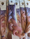 LILAC PINK AND CHAMPAGNE PINK OMBRE BRAIDING HAIR - 30 INCHES.