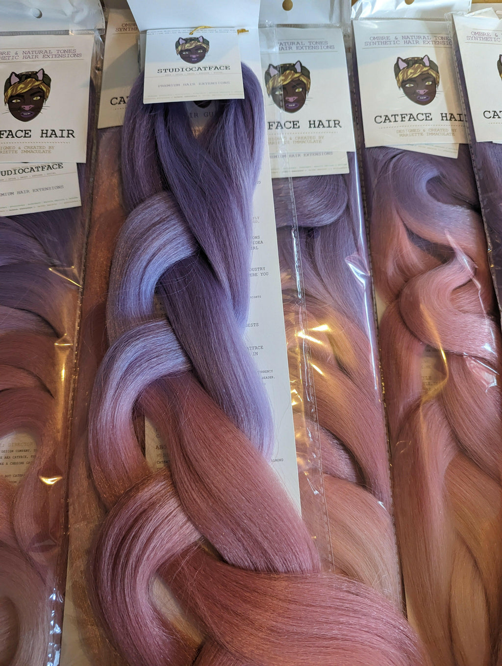 LILAC PINK AND CHAMPAGNE PINK OMBRE BRAIDING HAIR - 30 INCHES