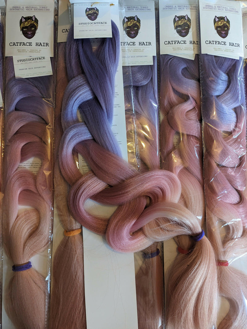 LILAC PINK AND CHAMPAGNE PINK OMBRE BRAIDING HAIR - 30 INCHES