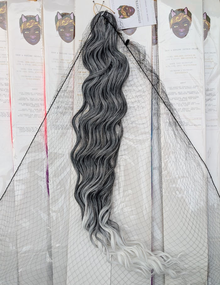 MOON & GREY WAVES CURLY HAIR -  CROCHET & BOHO BRAIDS 24 INCHES
