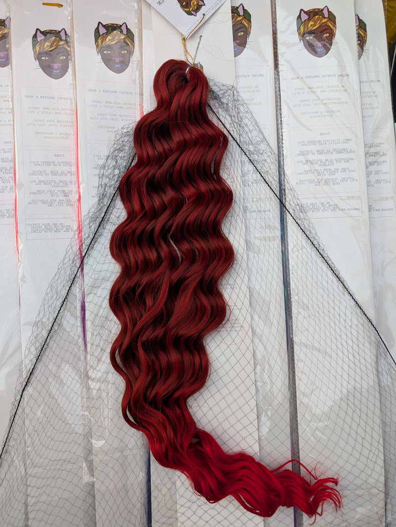 BURGUNDY CURLY HAIR -  CROCHET & BOHO BRAIDS 24 INCHES