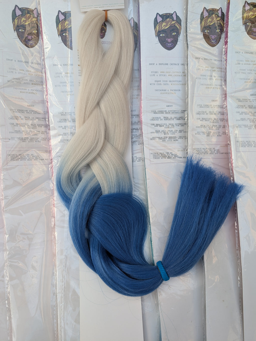 BLONDE & INK BLUE TWO TONE OMBRE JUMBO BRAIDING HAIR