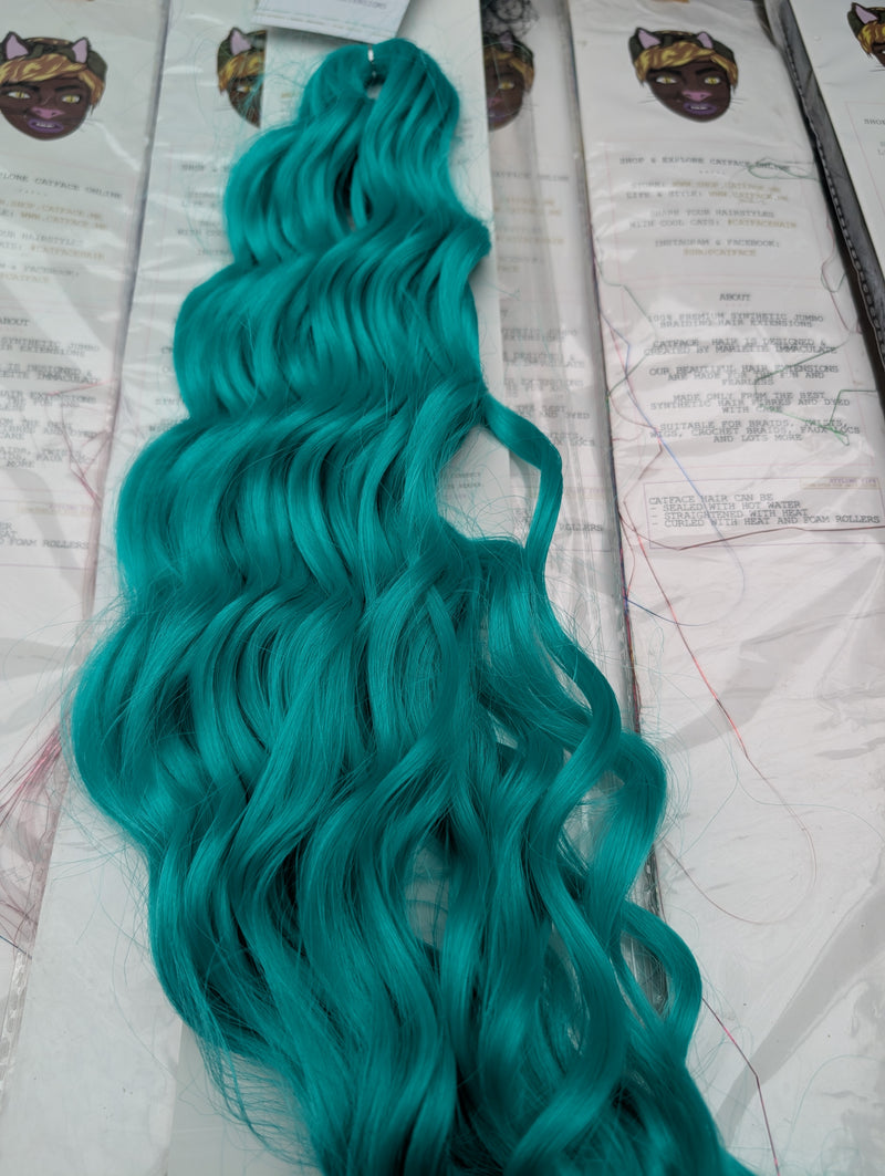 PRETTY GREEN CURLY HAIR -  CROCHET & BOHO BRAIDS 24 INCHES