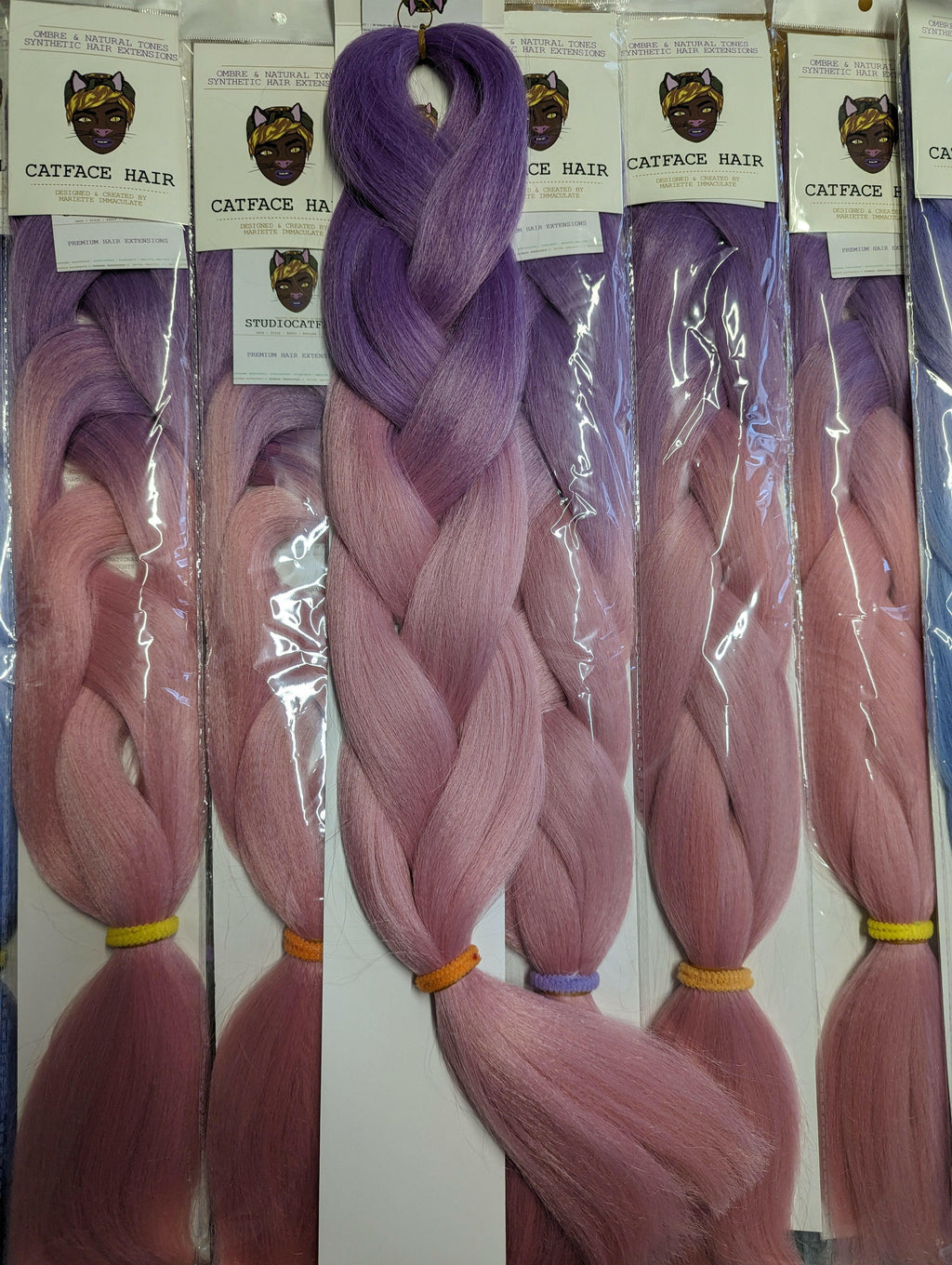 PURPLE RICH AND PRETTY PINK - TWO TONE OMBRE JUMBO BRAIDING HAIR