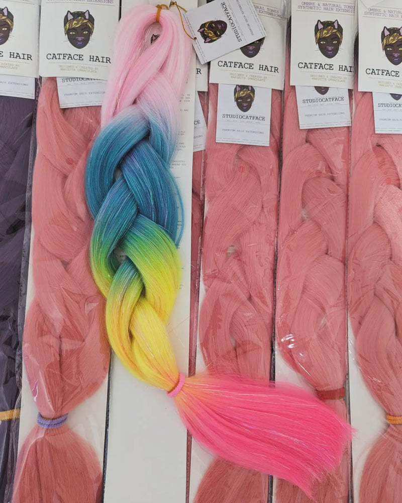 NEON CRUSH & TINSEL FOUR TONE JUMBO OMBRE BRAIDING HAIR