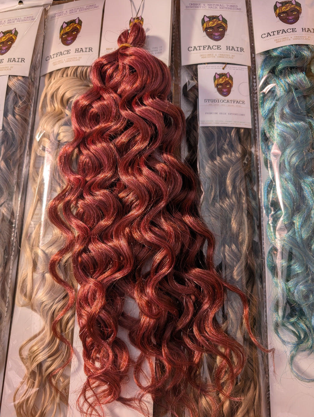 SOFT PINK & GINGER  WAVES CURLY HAIR -  CROCHET & BOHO BRAIDS 24 INCHES