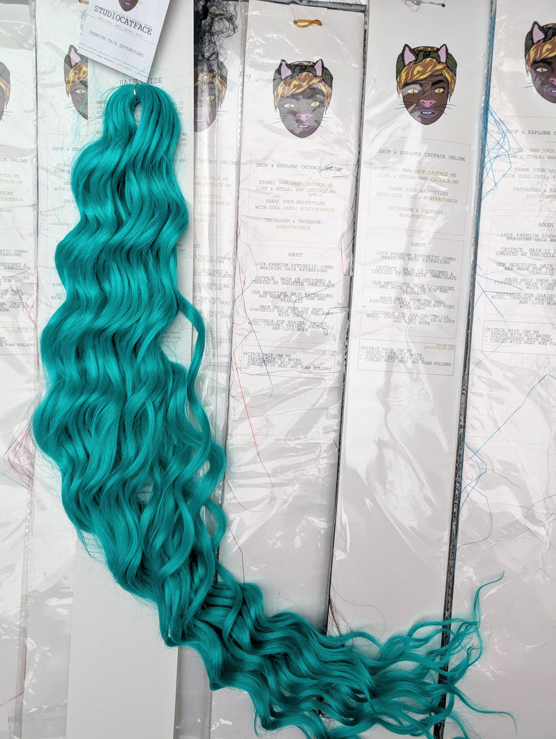 PRETTY GREEN CURLY HAIR -  CROCHET & BOHO BRAIDS 24 INCHES