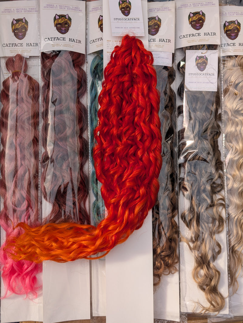 SUN FIRE CURLY HAIR -  CROCHET & BOHO BRAIDS 24 INCHES