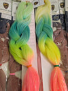 NEON GLOW & TINSEL FOUR TONE JUMBO OMBRE BRAIDING HAIR