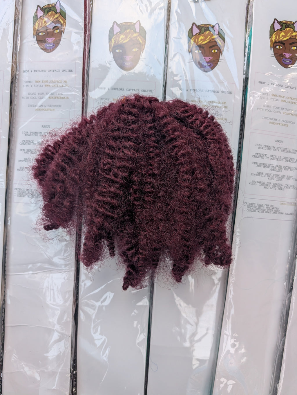 KINKY AFRO CURL HAIR - BURGUNDY | CROCHET BRAIDS | FAUX LOCS