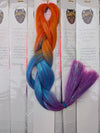 ORANGE CRUSH OMBRE - THREE TONE TINSEL JUMBO  BRAIDING HAIR