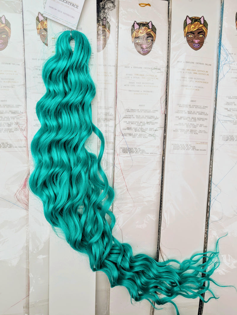 PRETTY GREEN CURLY HAIR -  CROCHET & BOHO BRAIDS 24 INCHES