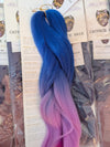 RICH ROUGE & BLUES THREE TONE OMBRE JUMBO BRAIDING HAIR 24 INCHES