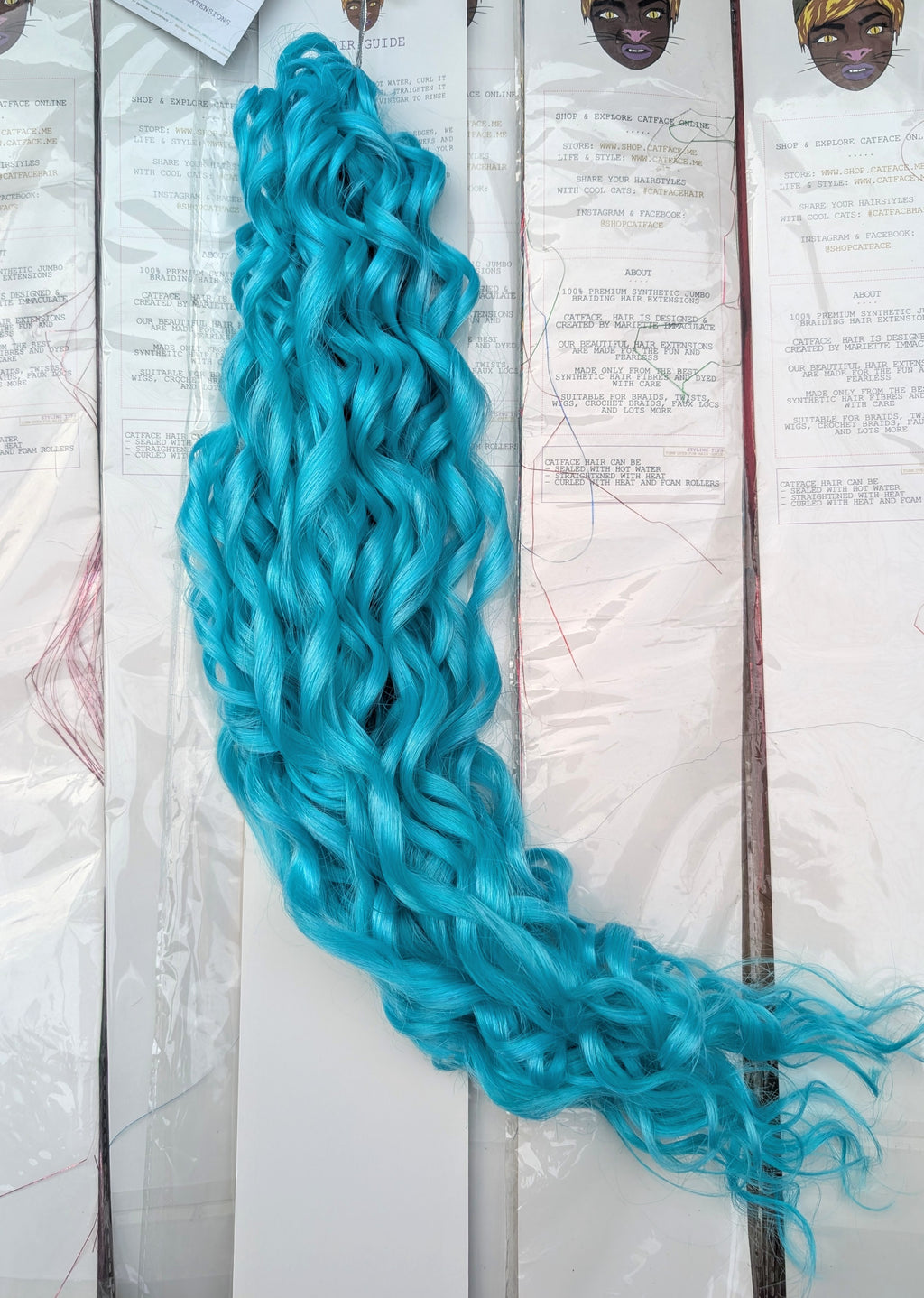 COSMIC BLUE CURLY HAIR -  CROCHET & BOHO BRAIDS 24 INCHES