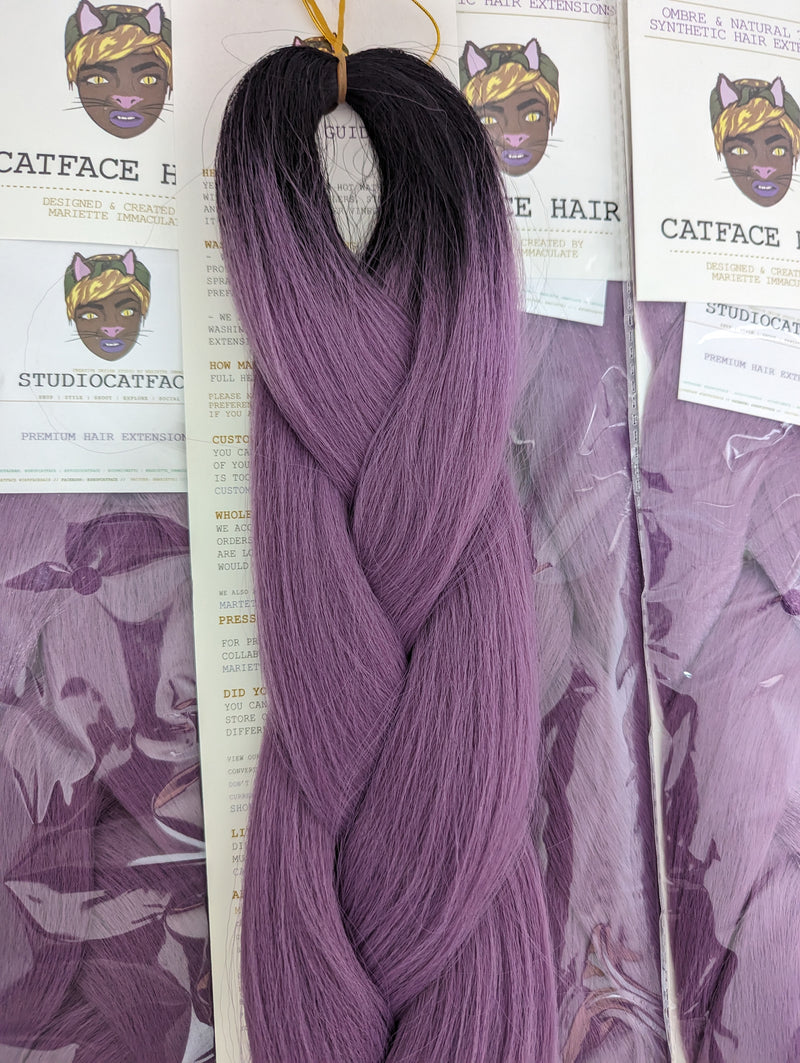 CATFACE HAIR BROWN LILAC SOFT OMBRE JUMBO BRAIDING HAIR