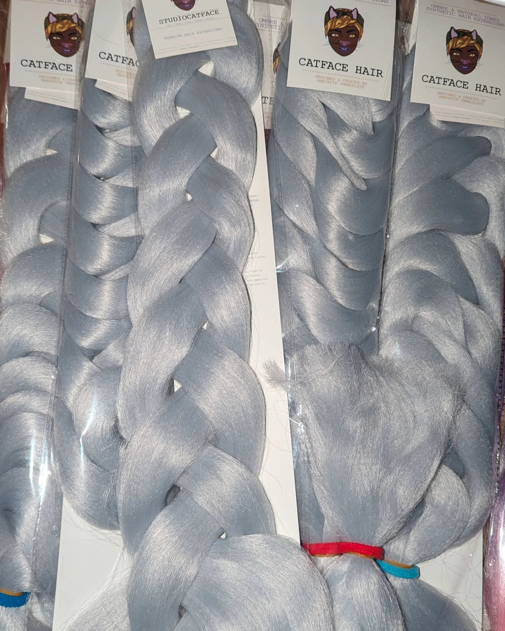 CATFACE MOON SILVER BRAIDING HAIR 165g - ONE TONE