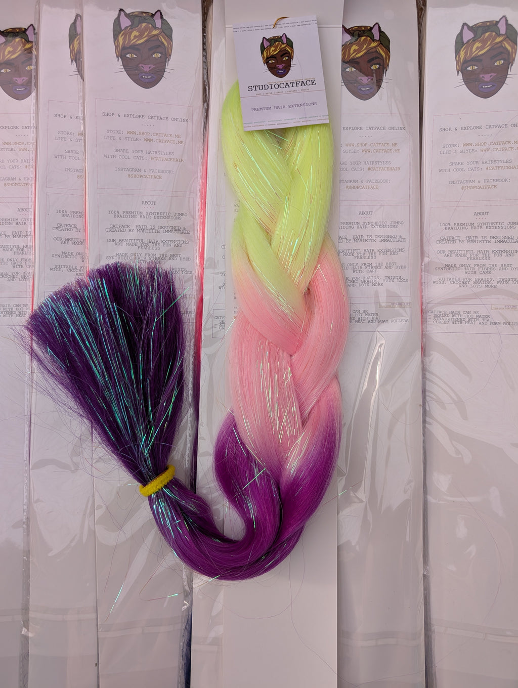 LEMON & BERRY LUX OMBRE - FOUR  TONE TINSEL JUMBO  BRAIDING HAIR