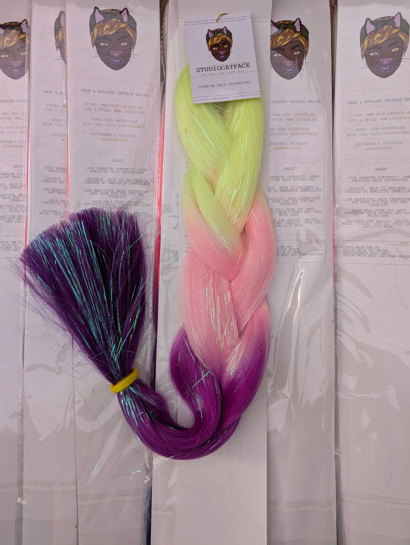 LEMON & BERRY LUX OMBRE - FOUR  TONE TINSEL JUMBO  BRAIDING HAIR