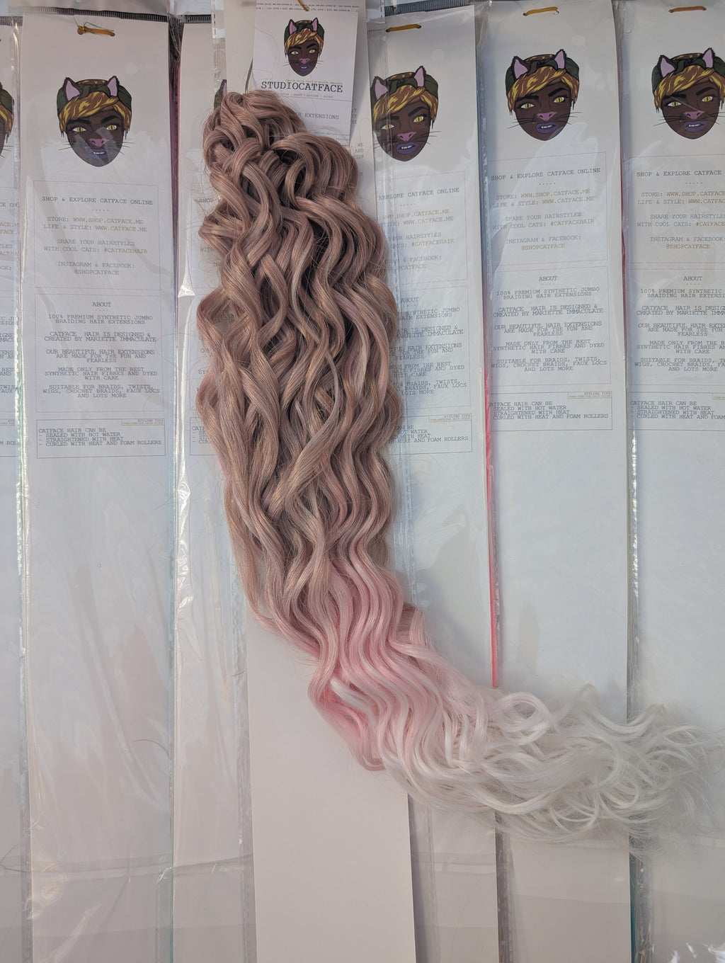 PINK FANTASY THREE TONE CURLY HAIR -  CROCHET & BOHO BRAIDS 24 INCHES