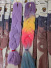 PURPLE & PASTELS FOUR TONE TINSEL OMBRE JUMBO BRAIDING HAIR