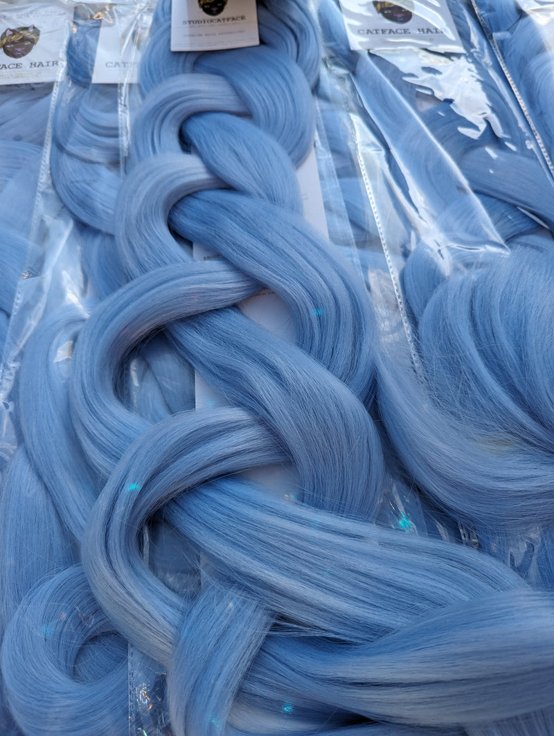 PRETTY MINT BLUE - ONE TONE OMBRE JUMBO BRAIDING HAIR EXTENSIONS - 165G