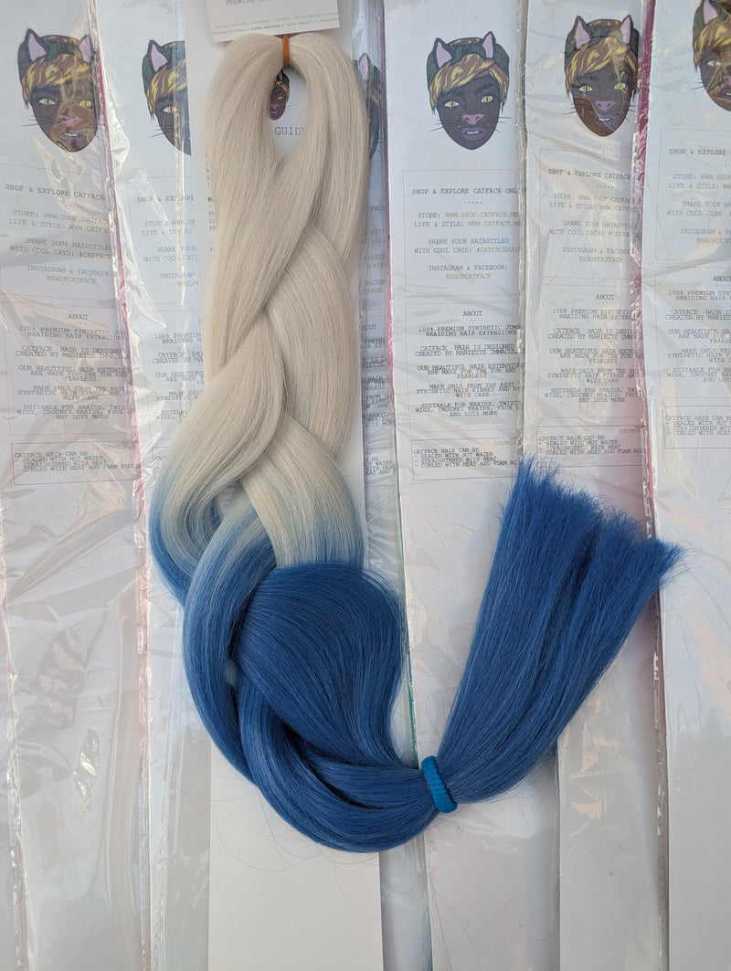 BLONDE & INK BLUE TWO TONE OMBRE JUMBO BRAIDING HAIR