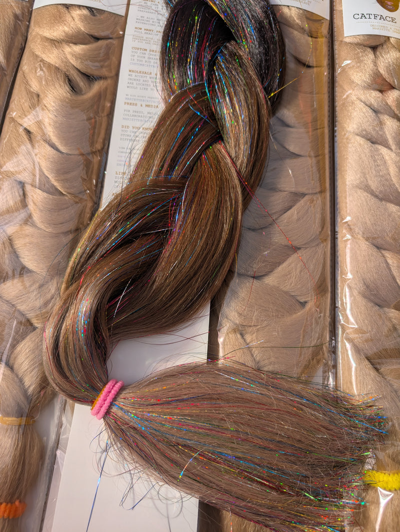 TINSEL BLACK CHOCO BROWN OMBRE JUMBO BRAIDING HAIR