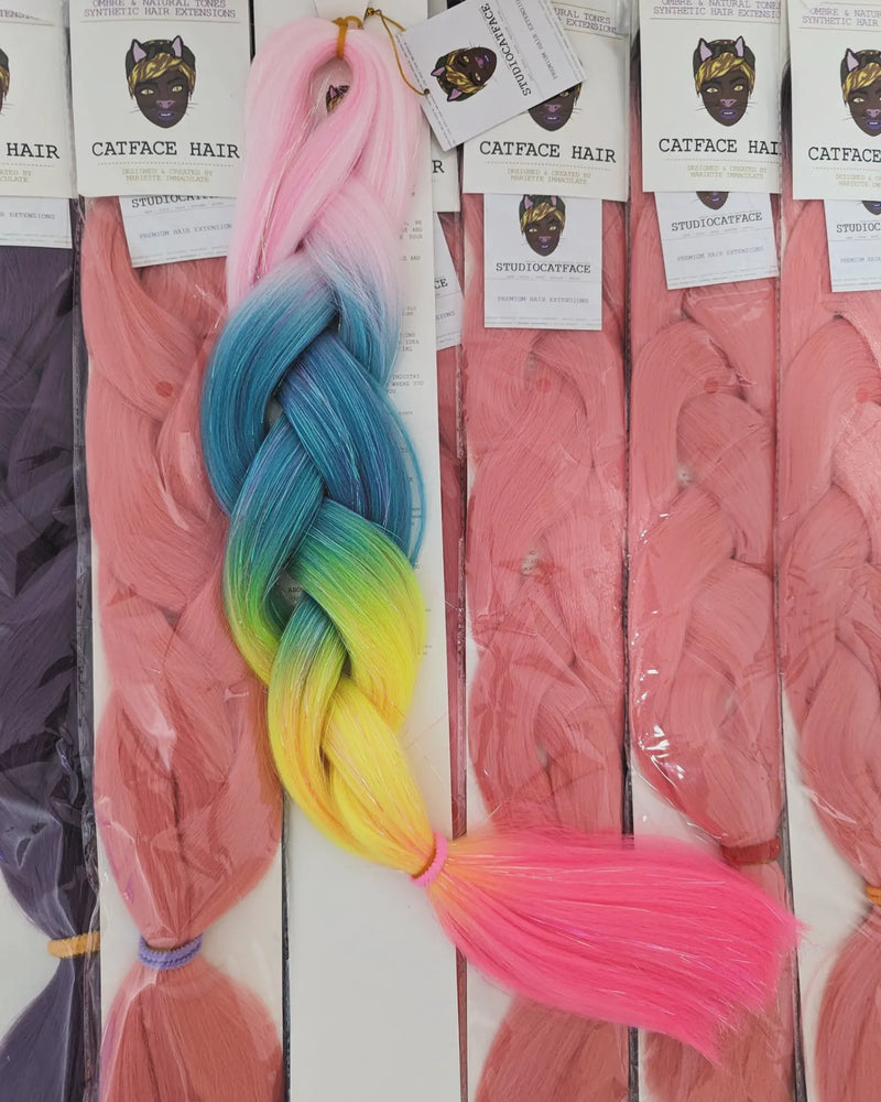 NEON CRUSH & TINSEL FOUR TONE JUMBO OMBRE BRAIDING HAIR