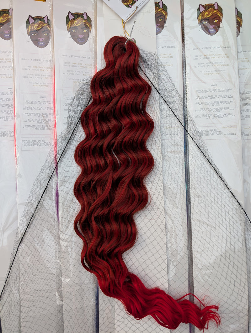 BURGUNDY CURLY HAIR -  CROCHET & BOHO BRAIDS 24 INCHES