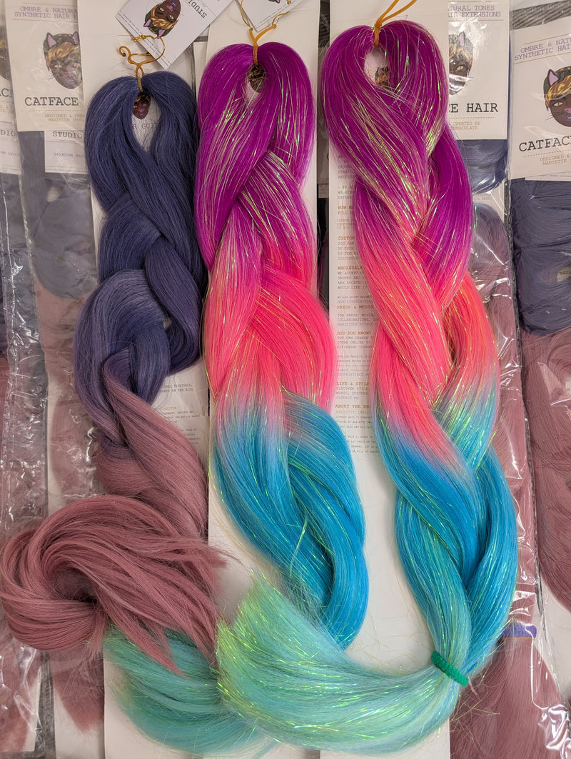 FOUR TONE BERRY & TINSEL OMBRE JUMBO BRAIDING HAIR