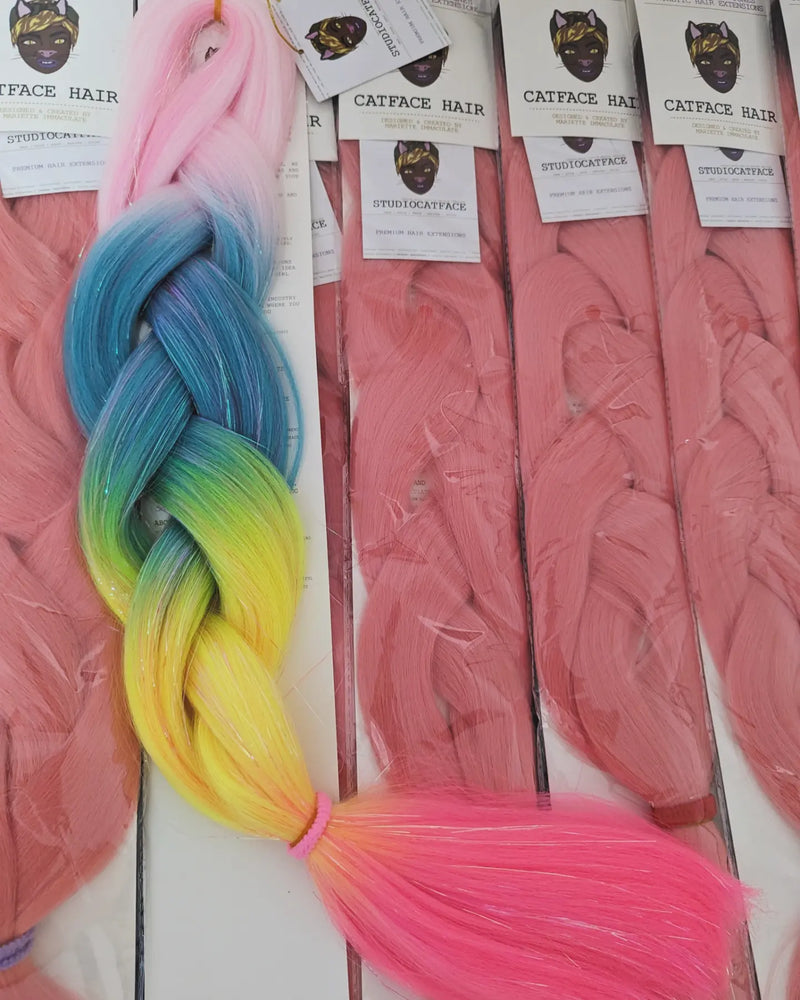 NEON CRUSH & TINSEL FOUR TONE JUMBO OMBRE BRAIDING HAIR