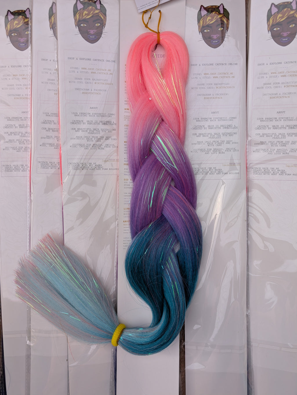 PASTEL LUXE OMBRE - FOUR TONE TINSEL JUMBO  BRAIDING HAIR