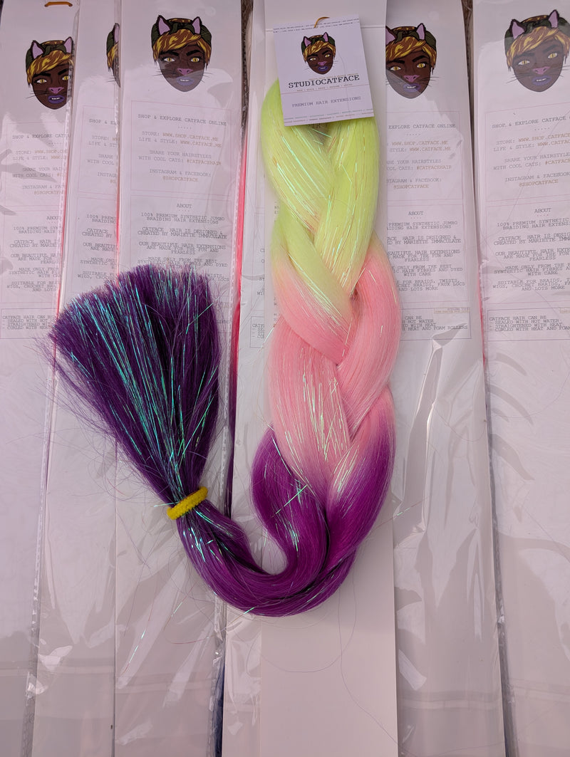 LEMON & BERRY LUX OMBRE - FOUR  TONE TINSEL JUMBO  BRAIDING HAIR