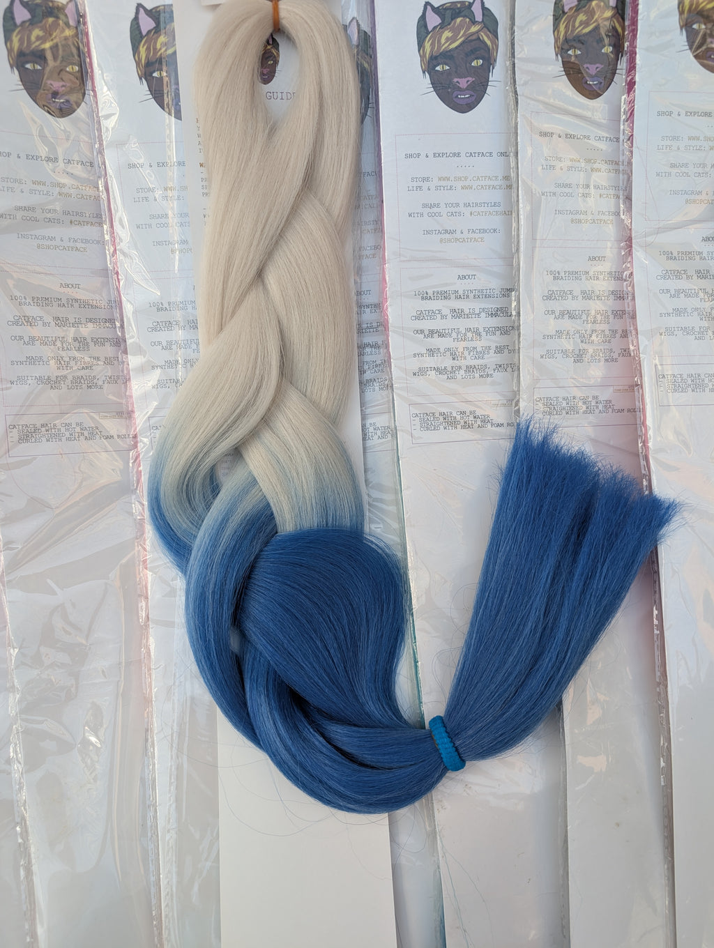 BLONDE & INK BLUE TWO TONE OMBRE JUMBO BRAIDING HAIR