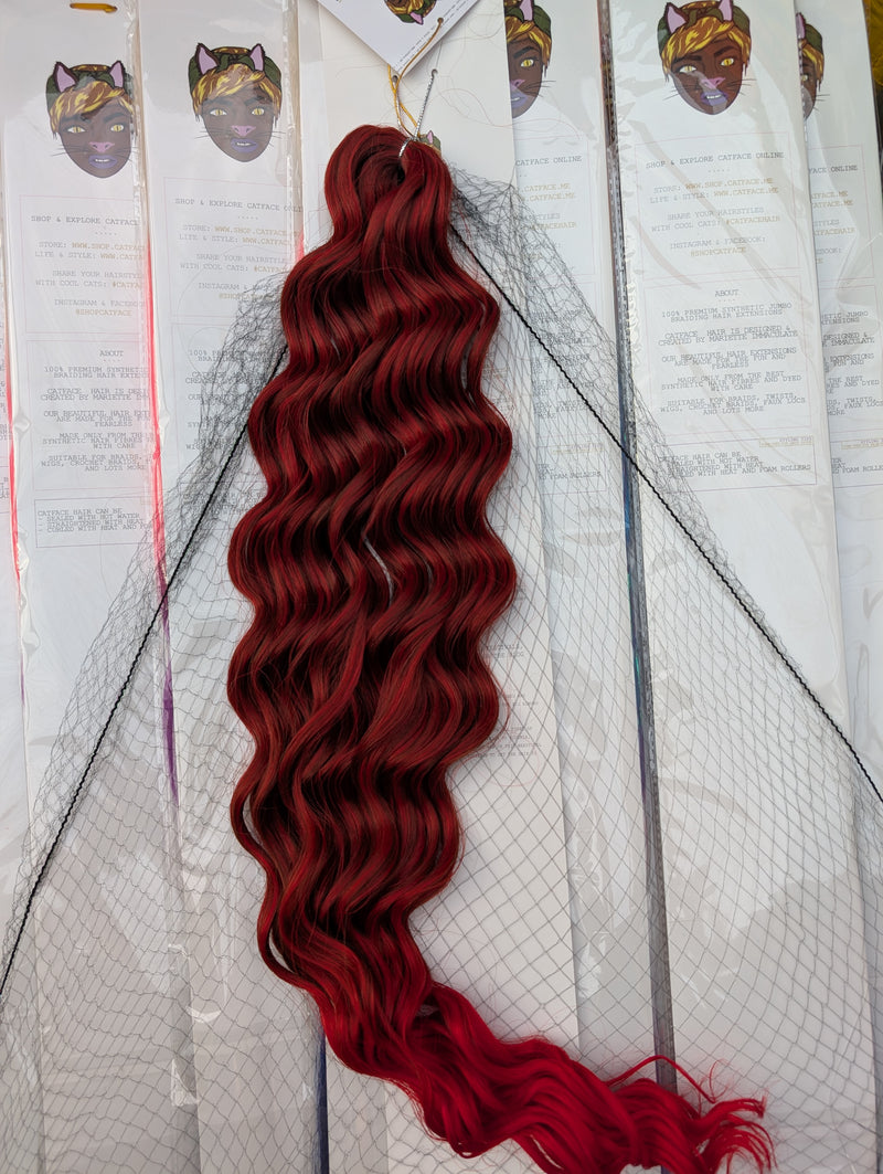 BURGUNDY CURLY HAIR -  CROCHET & BOHO BRAIDS 24 INCHES