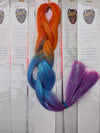 ORANGE CRUSH OMBRE - THREE TONE TINSEL JUMBO  BRAIDING HAIR