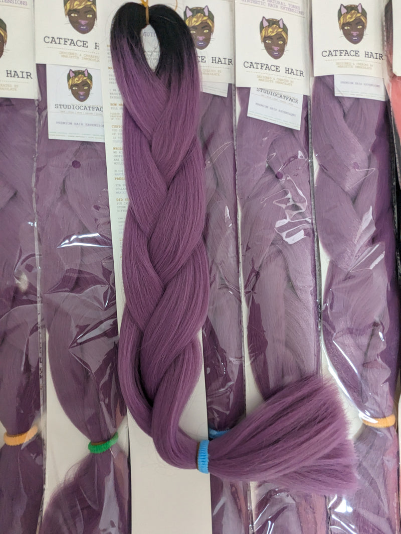 CATFACE HAIR BROWN LILAC SOFT OMBRE JUMBO BRAIDING HAIR