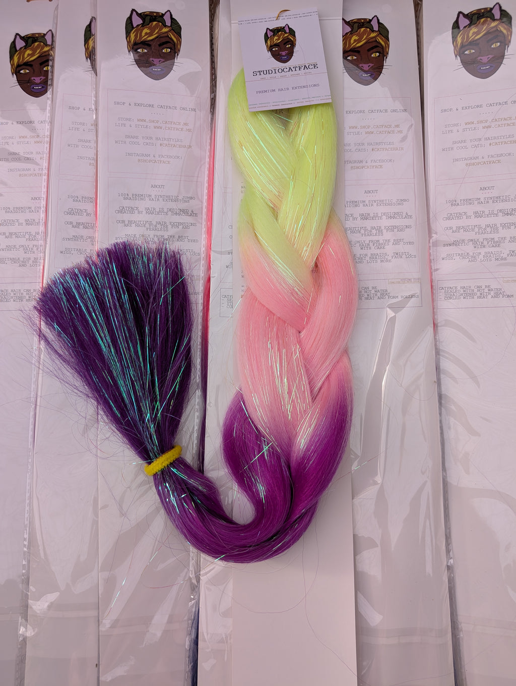 LEMON & BERRY LUX OMBRE - FOUR  TONE TINSEL JUMBO  BRAIDING HAIR