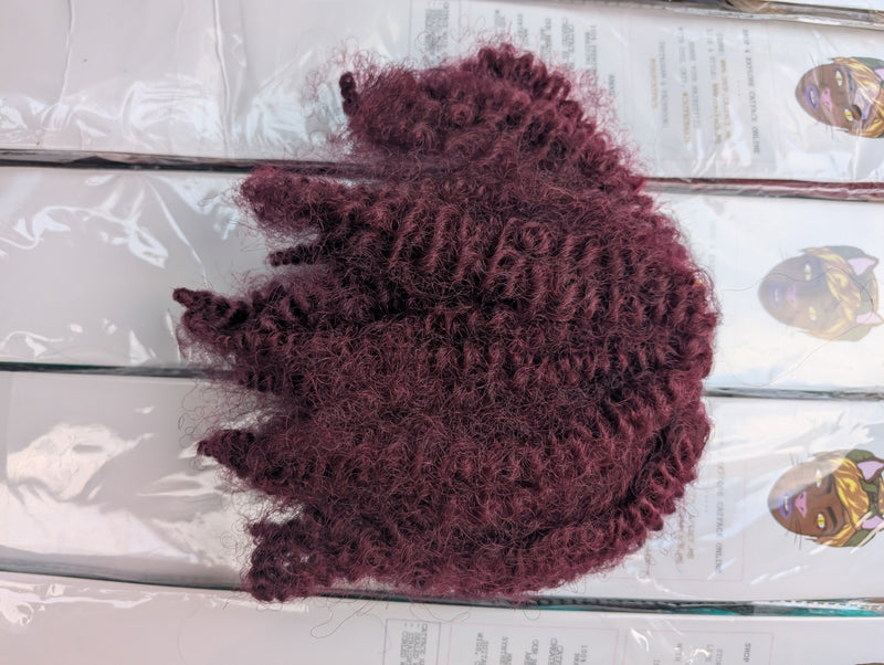 KINKY AFRO CURL HAIR - BURGUNDY | CROCHET BRAIDS | FAUX LOCS
